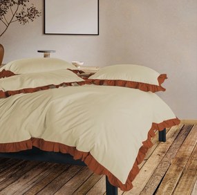 Obliečky bavlnené s Volánikom béžové 200x140cm+90x70cm TiaHome