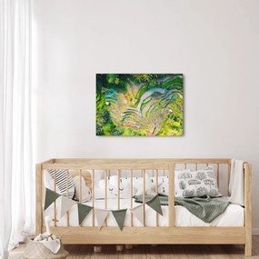 Obraz ryžových polí z vtáčej perspektívy (70x50 cm)