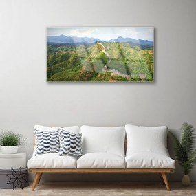 Obraz na skle Veľká múr hora krajina 125x50 cm