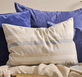 Ib Laursen Poťah na vankúš Natural and Blue Stripes 40 × 60 cm