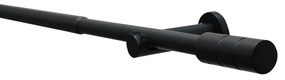 Gardinia Súprava záclonová roztiahnuteľná KRETA 19/16 mm, 120 -210 cm, čierná matná, 120 - 210 cm