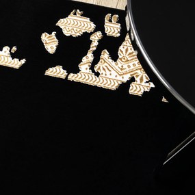 Dywany Łuszczów, Kusový koberec Allure 1965 black/gold, 140x190, čierna, kancelária