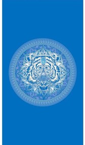Plážová sada TIGER – osuška 100×180 cm a pončo 80×145 cm, modrá