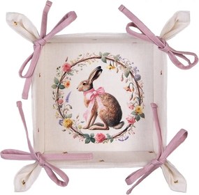 Košík na pečivo zajac s kvetmi Easter Whispers Collection - 35*35*8 cm