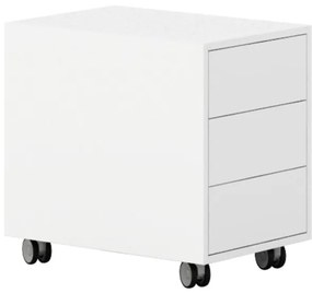 PLAN Pojazdný kontajner s 3 zásuvkami White LAYERS, biele zásuvky