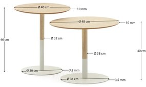 Okrúhle odkladacie stolíky v dekore duba v súprave 2 ks Watse – Kave Home