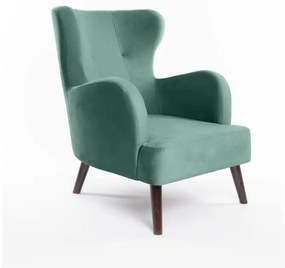 Zamatové kreslo ušiak v mentolovej farbe Noemye – Bonami Selection