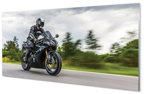 Obraz plexi Motocykel cesty mraky neba 125x50 cm