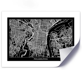 Gario Plagát Plán mesta Philadelphia Farba rámu: Bez rámu, Veľkosť: 30 x 20 cm