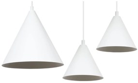 Závesné svietidlo Soho, 3x biele kovové tienidlo, (fi 14cm)