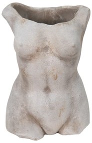 Sivý cementový kvetináč torzo ženy Womi - 19*13*27 cm