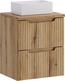 Závěsná skříňka Nova Gaja s deskou a umyvadlem 50 cm dub coast evoke