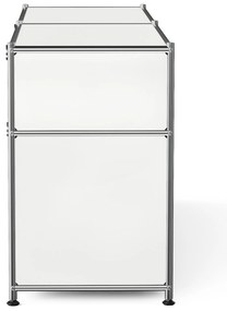 Kovová odkladacia skrinka »CN3« s výklopnými priečinkami a zásuvkami, biela