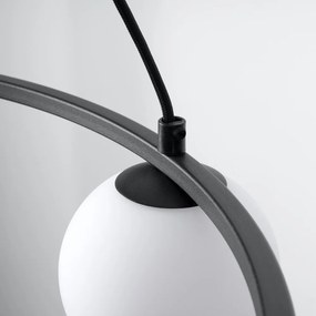 Biele/čierne závesné svietidlo so skleneným tienidlom Umerta – Sollux