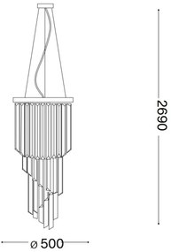 Ideal Lux - Krištáľový luster na lanku CARLTON 12xE14/40W/230V pr. 50 cm chróm