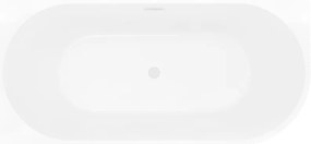 Mexen Silo, rohová voľne stojaca ryhovaná vaňa, ľavá, 170 x 80 cm, biela-čierna, biely prepad, 52891708075L-20