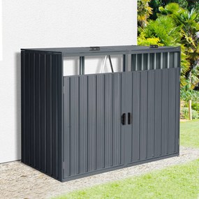 Prístrešok na 2 smetné koše BestBerg BBTS-MK2 / 1,3 m² / 160 × 80 × 122 cm / antracitová