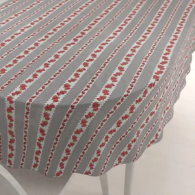 Biante Bavlnený oválny obrus Sandra SA-419 Ružičky na sivom bodkovanom 120x180 cm
