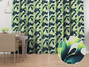 Biante Dekoračný záves Rongo RGP-505 Veľké zelené listy 140x260 cm
