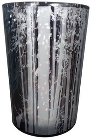 Veľký sklenený svietnik Trees smoke - Ø 12 * 18cm