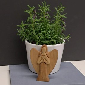 AMADEA Drevený anjel, masívne drevo, výška 10 cm