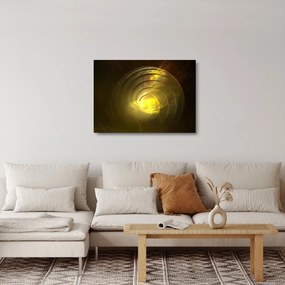 Sklenený obraz žltej abstraktnej špirály (70x50 cm)