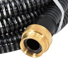 Odsávacia hadica s mosadznými spojkami, čierna 1,1" 5 m, PVC