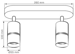 Bodové svietidlo BAMBOO 2xGU10/10W/230V biela