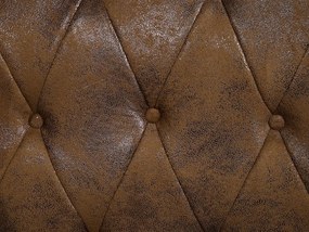 Posteľ z imitácie kože 180 x 200 cm hnedá CAVAILLON Beliani