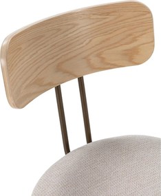 Béžová/v prírodnej farbe čalúnená jedálenská stolička Olimpia – MOME