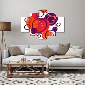 Obraz - Motív s kruhmi v teplých farbách (150x105 cm)