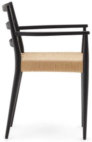 Jedálenská stolička z dubového dreva v čierno-prírodnej farbe v súprave 2 ks Analy – Kave Home