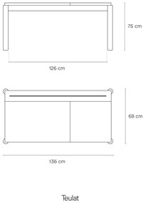 Pracovný stôl v dekore jaseňa 136x68 cm Atlas - Teulat