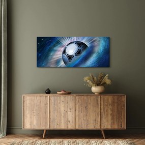 Obraz - Futbalová lopta vo vesmíre (120x50 cm)