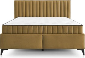 Posteľ Joy 160x200 cm, horčicovo žltá látka