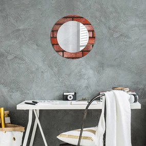 Okrúhle ozdobné zrkadlo na stenu Červená tehla fi 50 cm