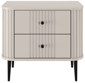 Nočné stolíky Vespera 56 cm - 2 ks - kašmírová / čierne nožičky
