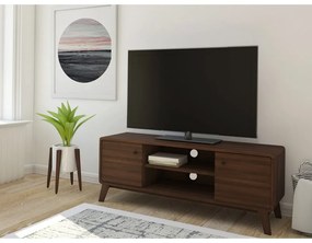 Hnedý TV stolík v dekore orecha 140x53 cm Caitlin – Støraa