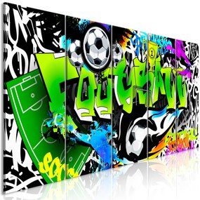 Artgeist Obraz - Football Graffiti (5 Parts) Narrow Veľkosť: 100x40, Verzia: Premium Print