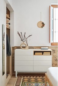 Krémovobiela komoda 120x90x40 cm Corvo – Teulat