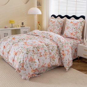 Obliečky z mikrovlákna ORANGE BUTTERFLY biele Rozmer obliečky: 70 x 80 cm | 140 x 200 cm