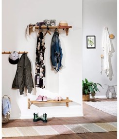 Nástenný vešiak z dubového dreva v prírodnej farbe Milford - Rowico