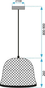 Toolight Toolight, stropné svietidlo 1xE27 APP1336-1CP, hnedá, OSW-02413