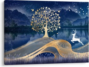 Obraz jeleňov pri splne (70x50 cm)