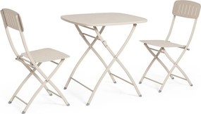 Béžová oceľová záhradná jedálenská súprava pre 2 Yvonne – Bizzotto