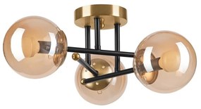 Lamkur Prisadený luster MALENA 3xE14/5W/230V zlatá/čierna/dymová béžová LA49373