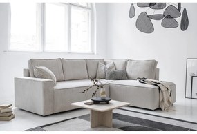 Biela menčestrová rozkladacia rohová pohovka (pravý roh) Brave Dave – Miuform