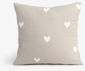 Goldea flanelová obliečka na vankúš - srdiečka na latte 40 x 40 cm