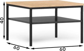 Konferenčný stolík Loyd (dub artisan + čierna matná). Akcia -13%. Vlastná spoľahlivá doprava až k Vám domov. 1051958