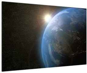 Obraz krajiny z vesmíru (90x60 cm)